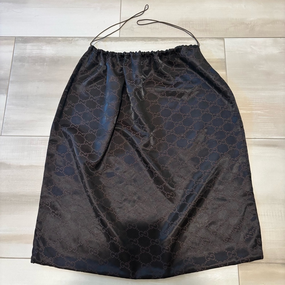 GUCCI Large Brown GG Monogram Draw String Dust Bag